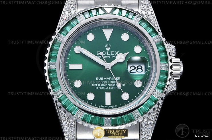 1224 Bright Submariner 116610LV 904L Dia SS SS Grn Noob VR 1083